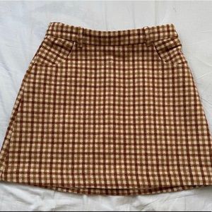sycamore brown plaid mini skirt
